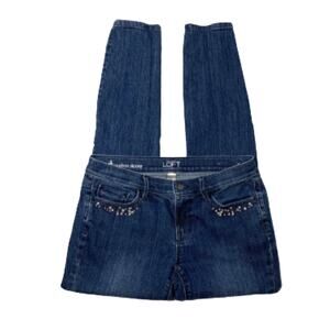 Ann Taylor LOFT Jeans Rhinestone Crystal Embellished Modern Skinny Jeans Size 4